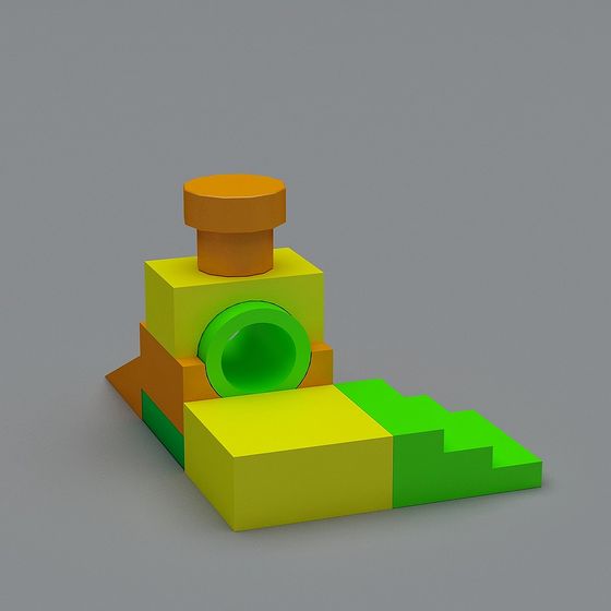 Colorful Block Tower 3D model