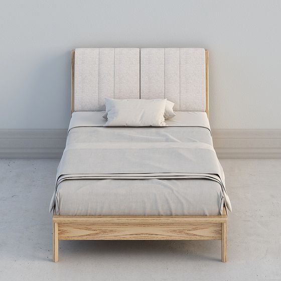 Modern Low-Poly Bed Frame 3D model