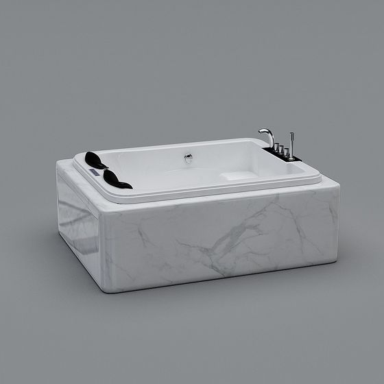 Elegant Marble Bathtub 3D model