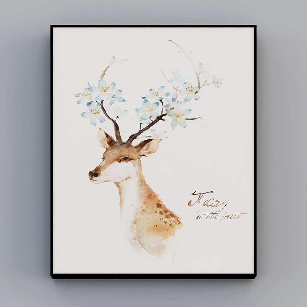 decorative painting deer