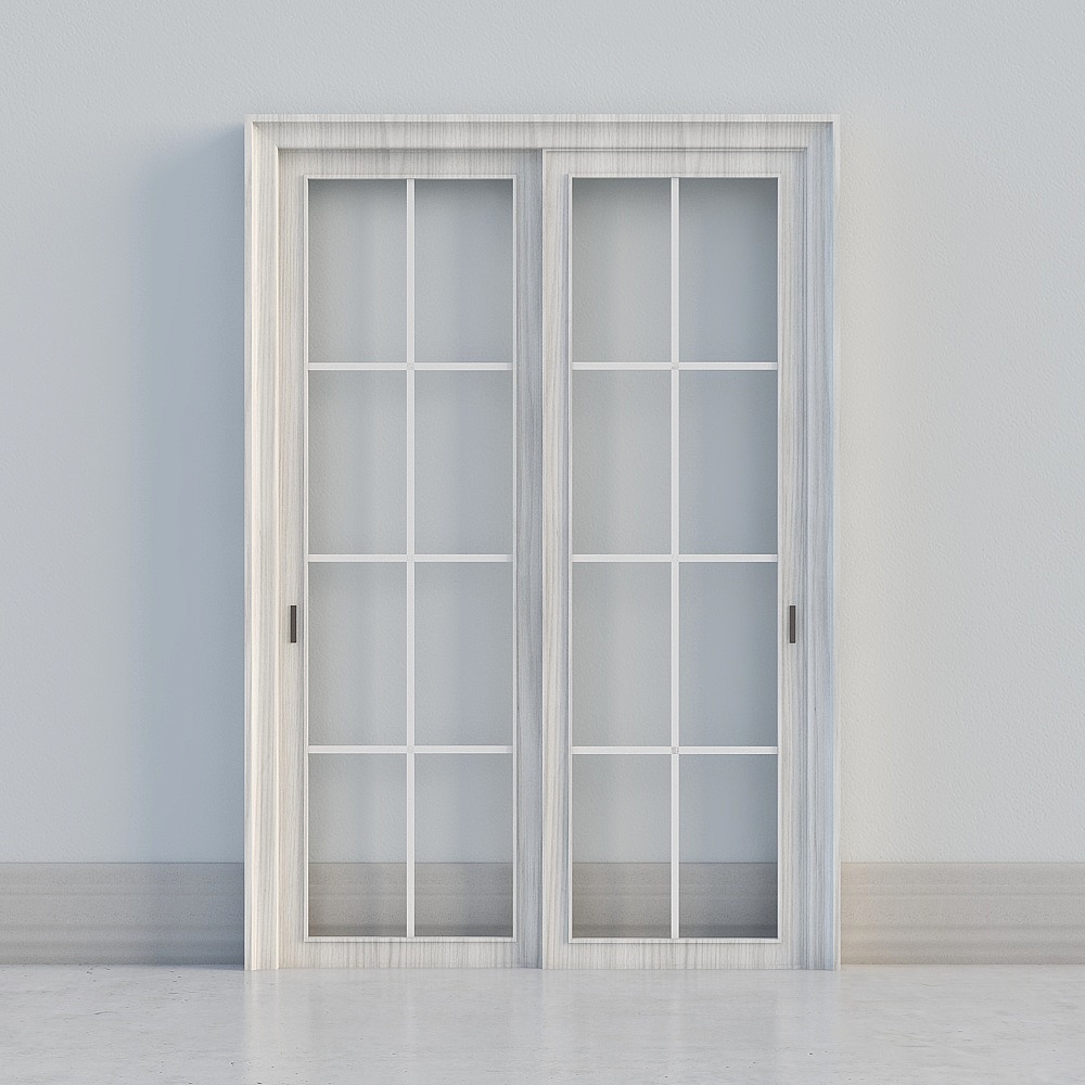Classic white windowed double door