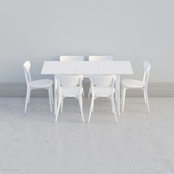 Minimalist Dining Set 3D model for Contemporary Spaces