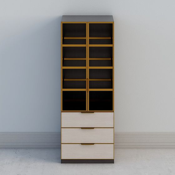 Elegant Low-Polygon Bookshelf 3D model