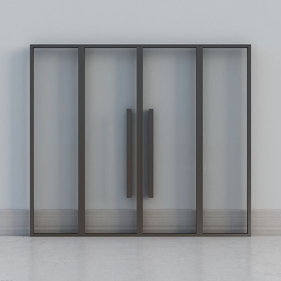 Cửa kính rộng màu xám tối hiện đại