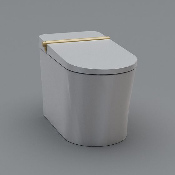 Sleek Smart Toilet 3D model for Modern Interiors