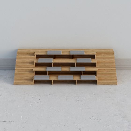 Wavy Bookshelf 3D model - Modern Aesthetic Design