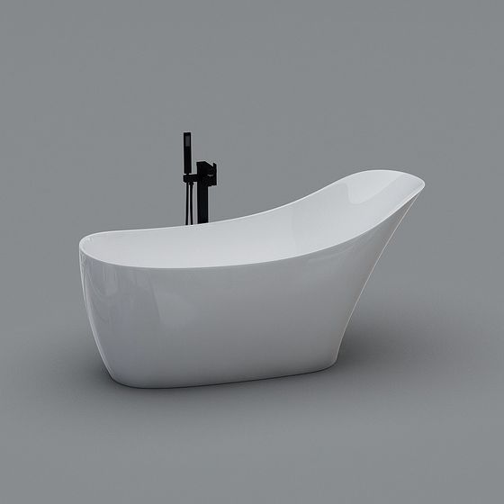 Elegant Streamlined Bathtub 3D Model