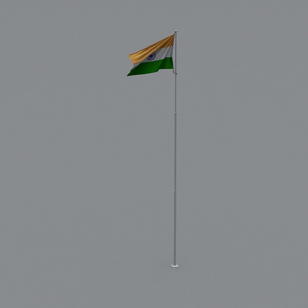 Low-Poly Indian Flag 3D Model
