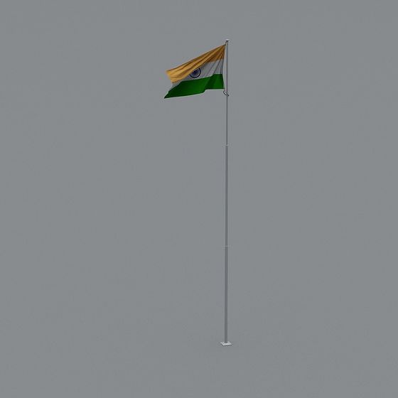 Low-Poly Indian Flag 3D Model