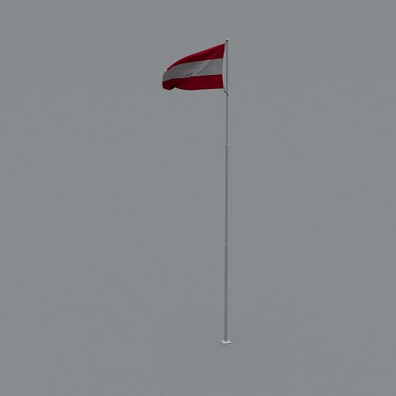 Minimalist Flagpole 3D model