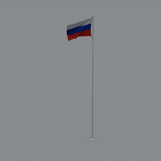 Low-Poly Russian Flag 3D Model