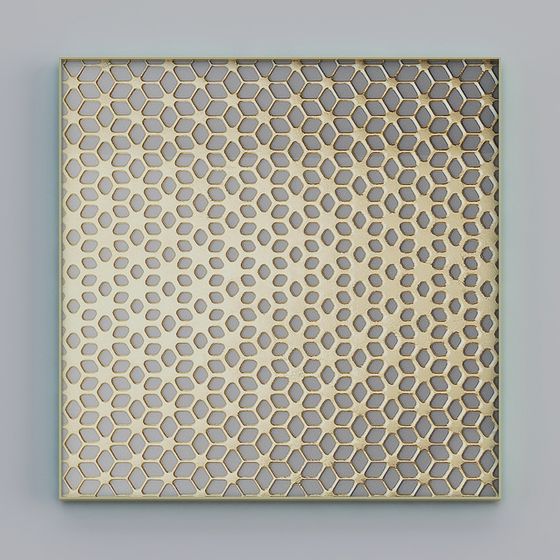 Elegant Gray Single Square Decorative Painting 3D Model