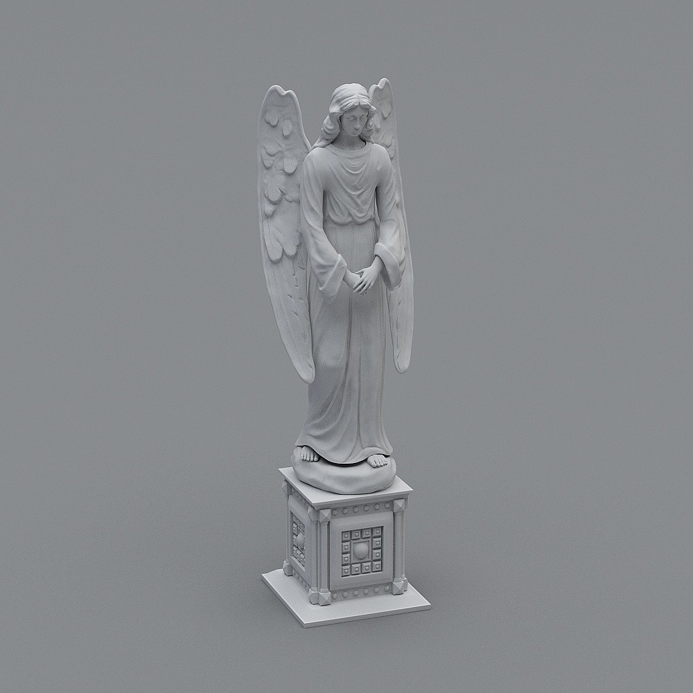 Elegant Angel Statue 3D model