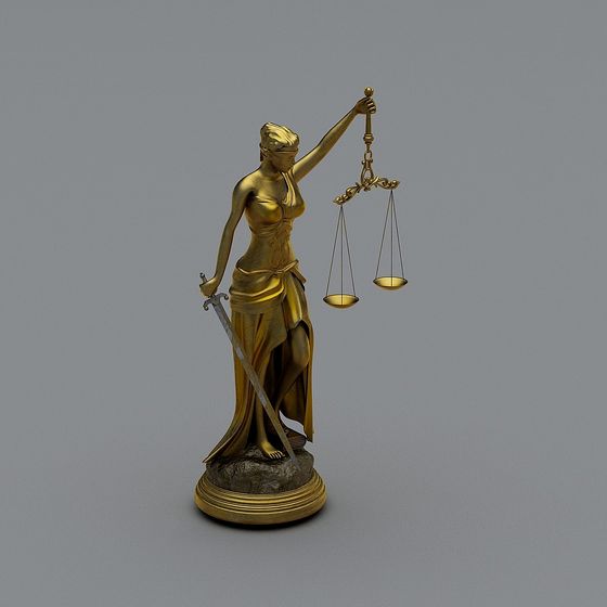 Justice Goddess 3D model - Low Poly and High Detail