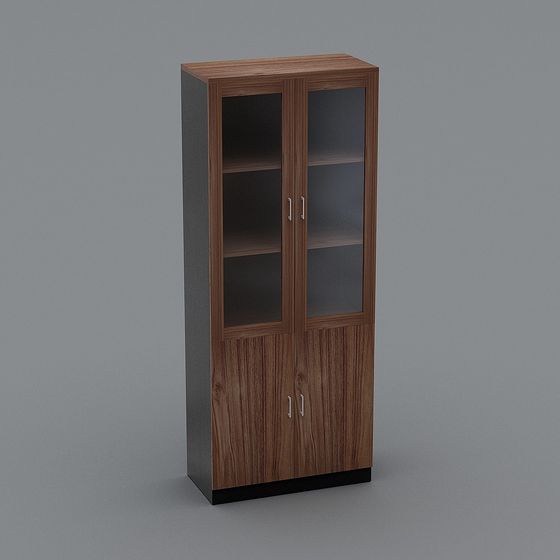 Elegant Wooden Display Cabinet 3D model for Modern Spaces