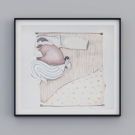 Charming Dreamy Little Bed 3D model for Various Designs