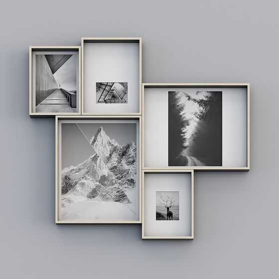 Gallery Wall 3D model: Minimalist Art Display