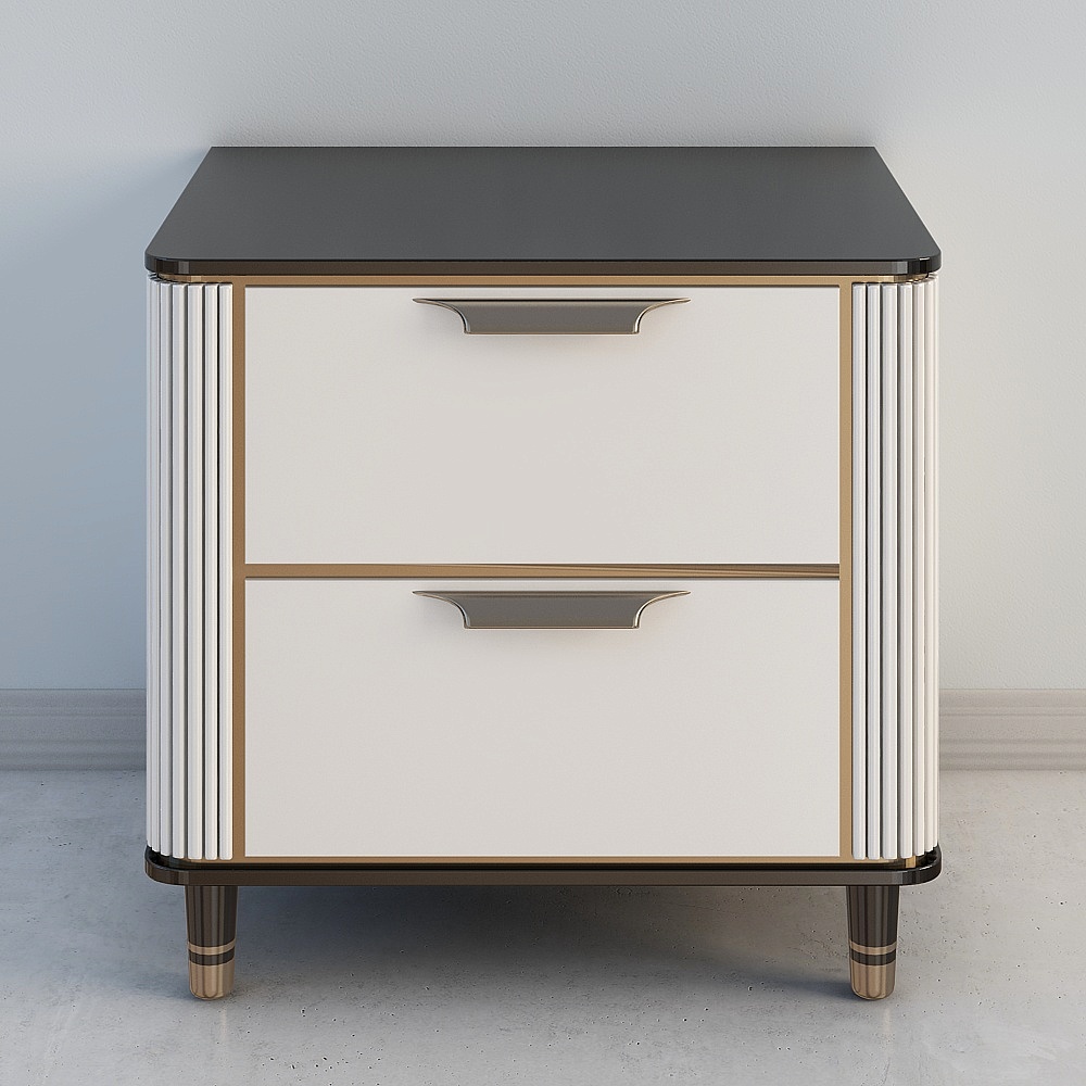 Elegant Low-Poly Bedside Table 3D model