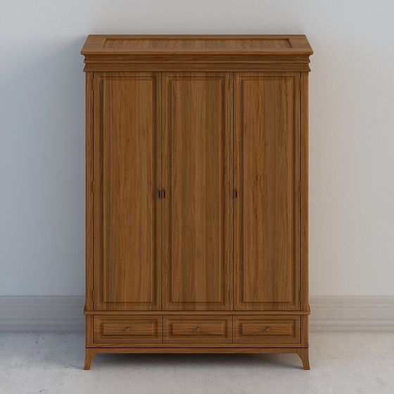 Elegant Low-Poly Wardrobe 3D model