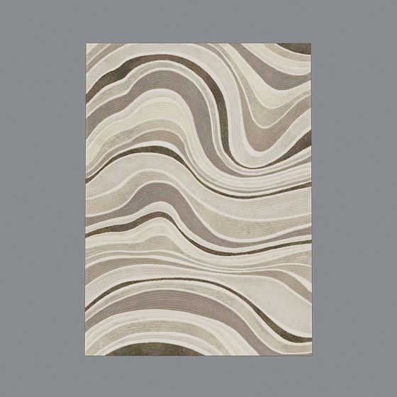 Abstract Wave Rug 3D model for Unique Designs