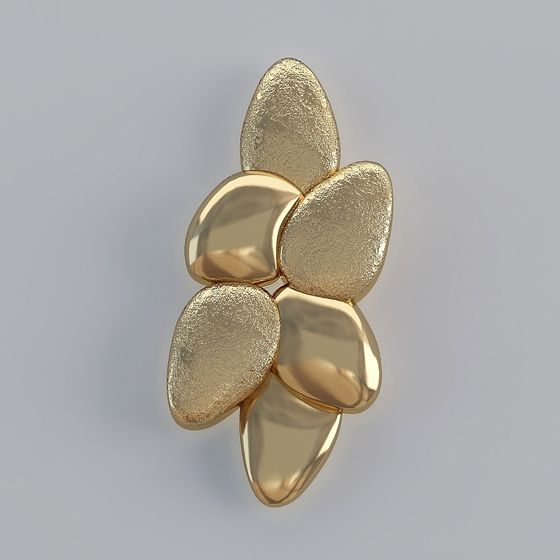 Golden Petals Low-Poly 3D Model for Creative Projects