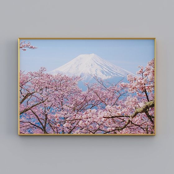 Cherry Blossom Fuji Mountain 3D model