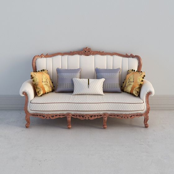 Sophisticated Vintage Sofa 3D model for Contemporary Homes