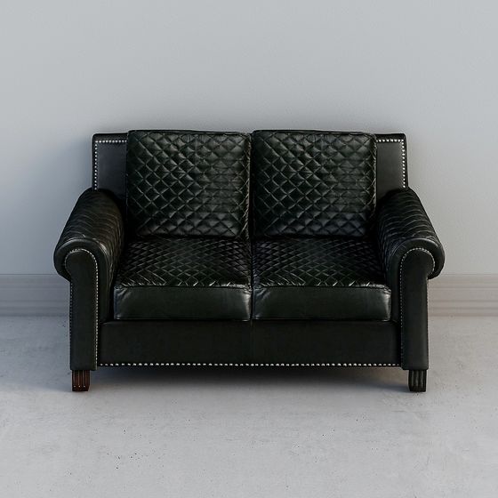 Elegant Vintage Leather Sofa 3D model for Creative Spaces