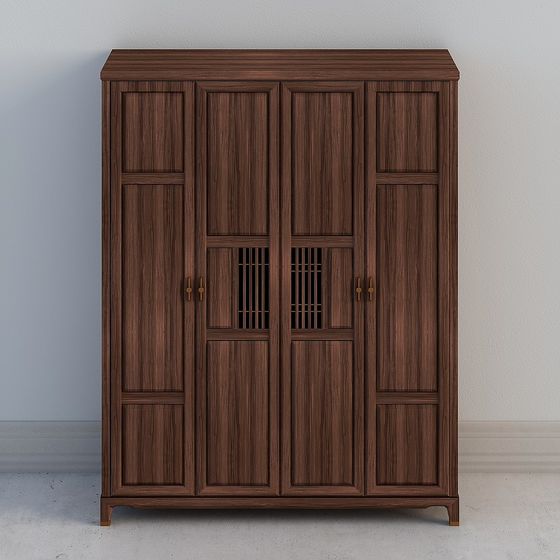 Elegant Low-Poly Wardrobe 3D model for Modern Interiors