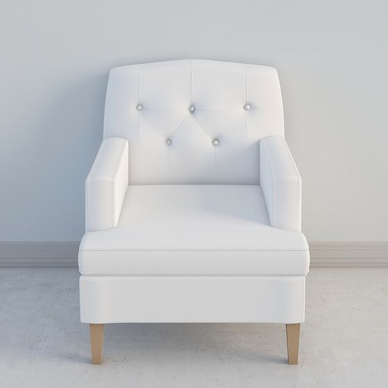 Elegant Single Armchair 3D model
