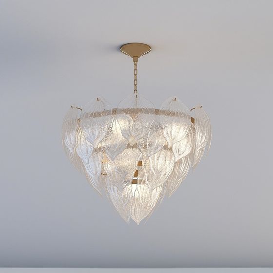 Feathered Light Chandelier 3D model