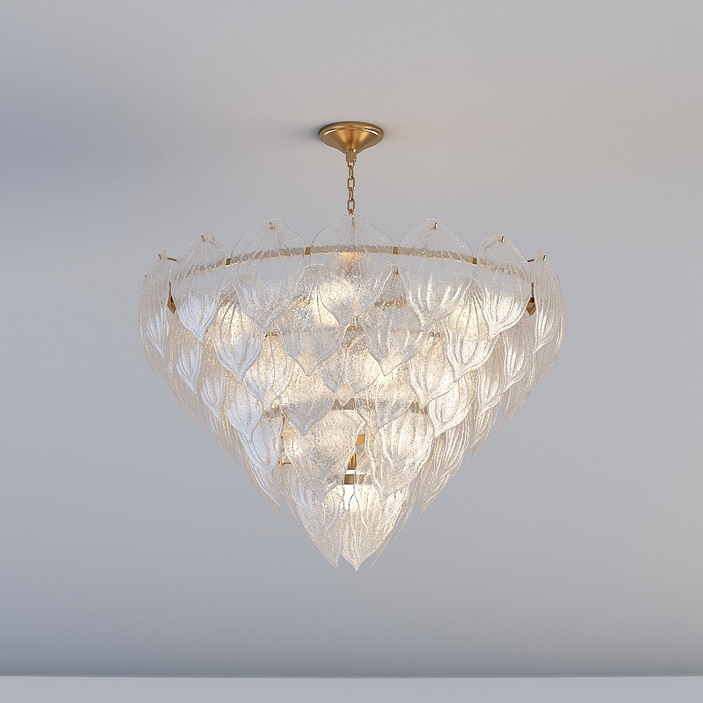 3D lights are all MY- Postmodern minimalist luxury villa guest restaurant leaf chandelier-S-0017-800