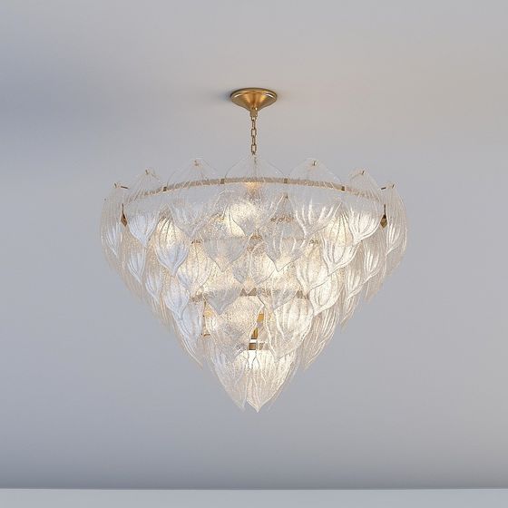 Crystal Leaf Chandelier 3D Model
