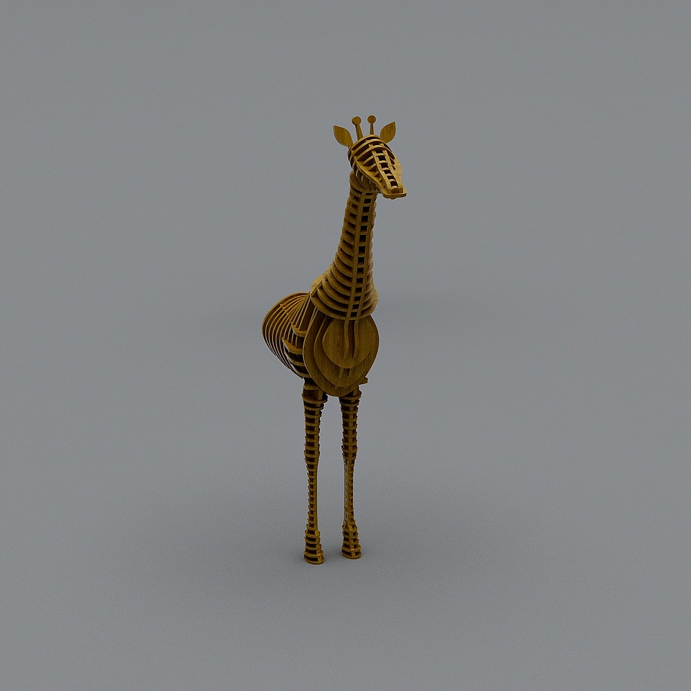 Realistic Giraffe Low Poly 3D model