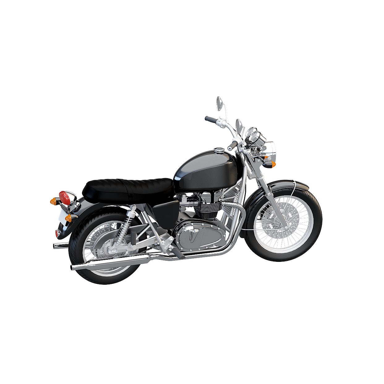 Vintage Motorcycle 3D Model – Low-Poly Classic Design