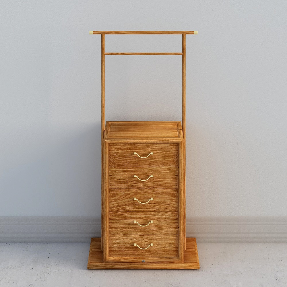 Stylish Low-Poly Wardrobe 3D Model