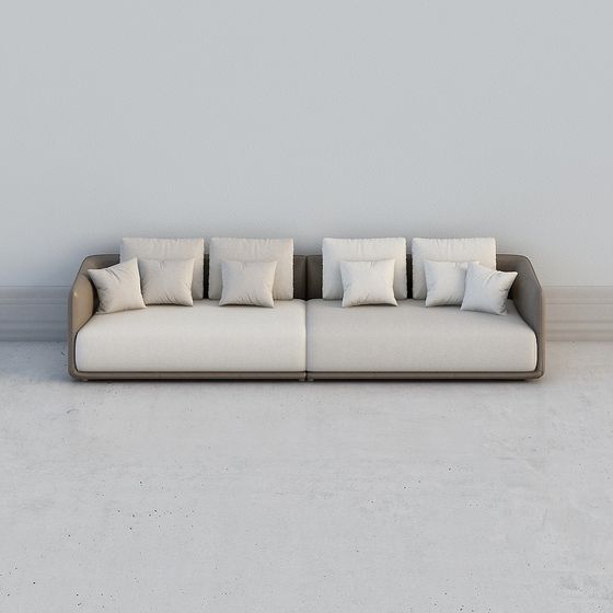 Modern Minimalist Low-Polygon Sofa 3D model