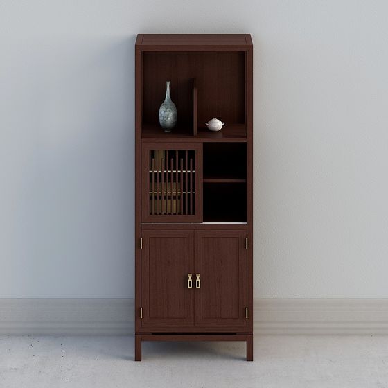 Elegant Low-Poly Bookshelf 3D model