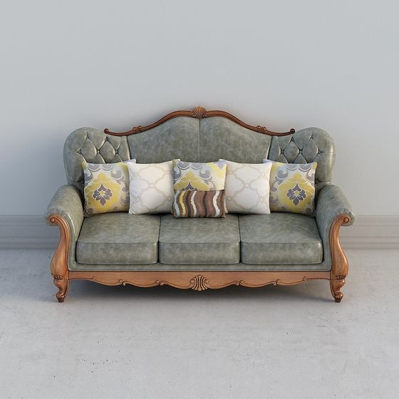 Sofa Color Pattern 3d Elegant Earth Color 9611 Sofa-3f 3D Model Free