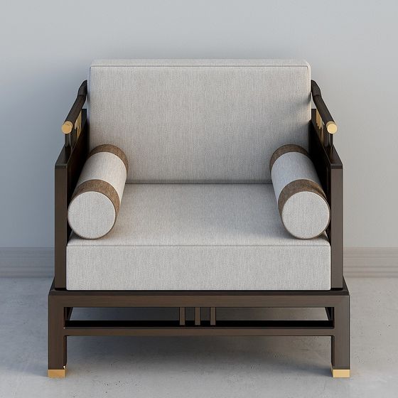 Elegant Low-Poly Sofa 3D model for Modern Interiors