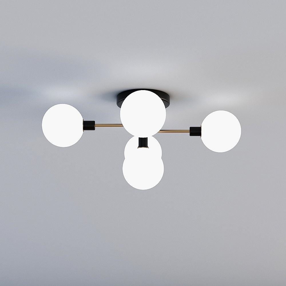 3D lights are all XJDS - Postmodern workwear showroom guest restaurant bedroom study chandelier ceiling lamp - MD809-5-milk white