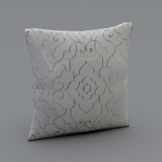 Floral Harmony Pillow 3D model for Creative Use