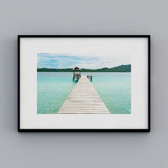 Wooden Dock 3D model for Coastal Serenity