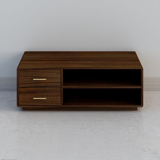 Modern Minimalist Low-Poly TV Stand 3D model