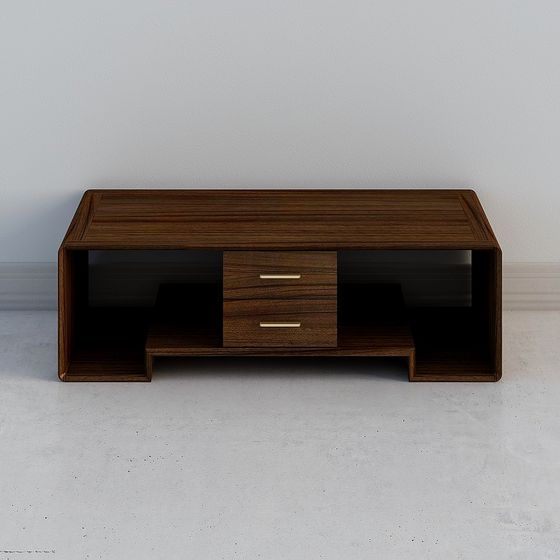 Stylish Low-Poly TV Cabinet 3D model for Contemporary Spaces