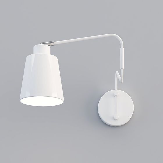 Elegant White Wall Lamp 3D model for Modern Interiors