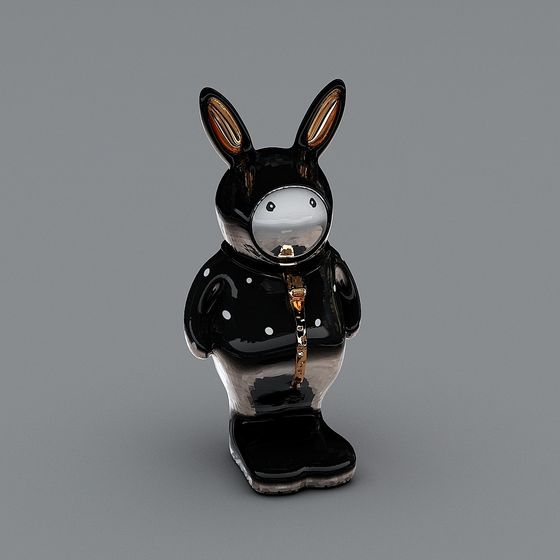 Curious Rabbit Low-Poly 3D Model