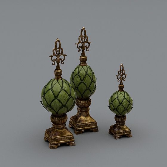 Artichoke Finials 3D Model for Creative Projects