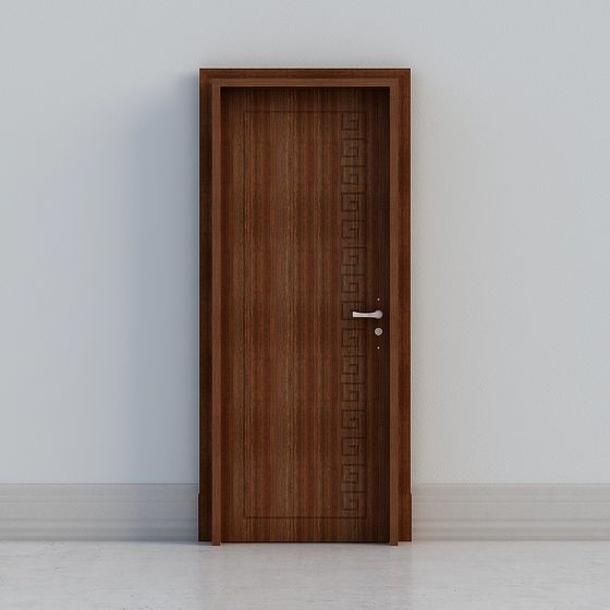 Stylish Wooden Door 3D model for Interior Design