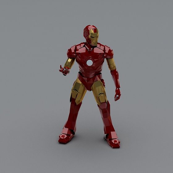 Low Poly Iron Man 3D model